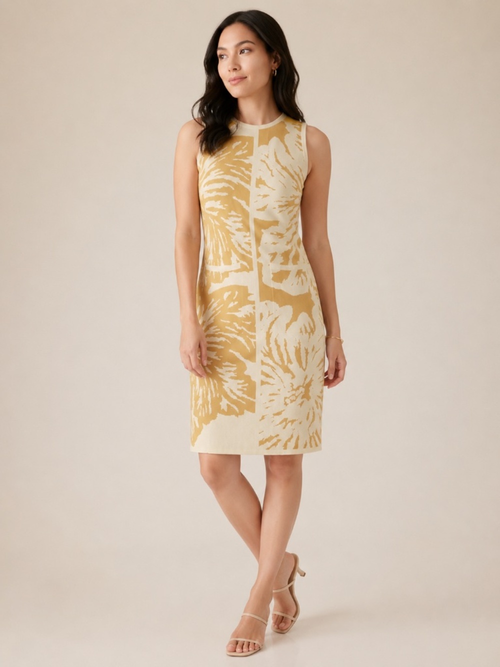 NWOT Marla Wynne - Sleeveless Double Knit Jacquard Dress - SzM